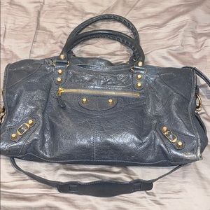 Balenciaga city bag in blue grey